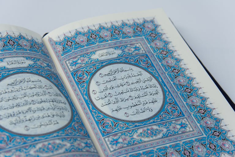 Pages of a Holy Book-القُرْآنُ الكَرِيمُ باللغةِ الألْمَانِيَّةِ